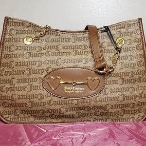 Juicy Couture Gothic Status Brown Heart to Heart Satchel